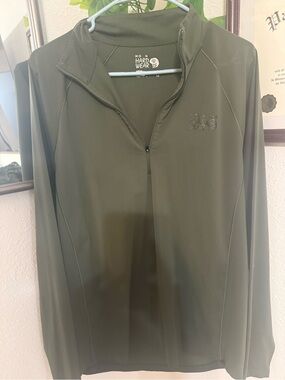 Mountain Hardwear Olive Green Quarter-Zip Performance Top